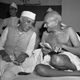 Nehru and Gandhi share a joke in Bombay (Mumbai), 1946
